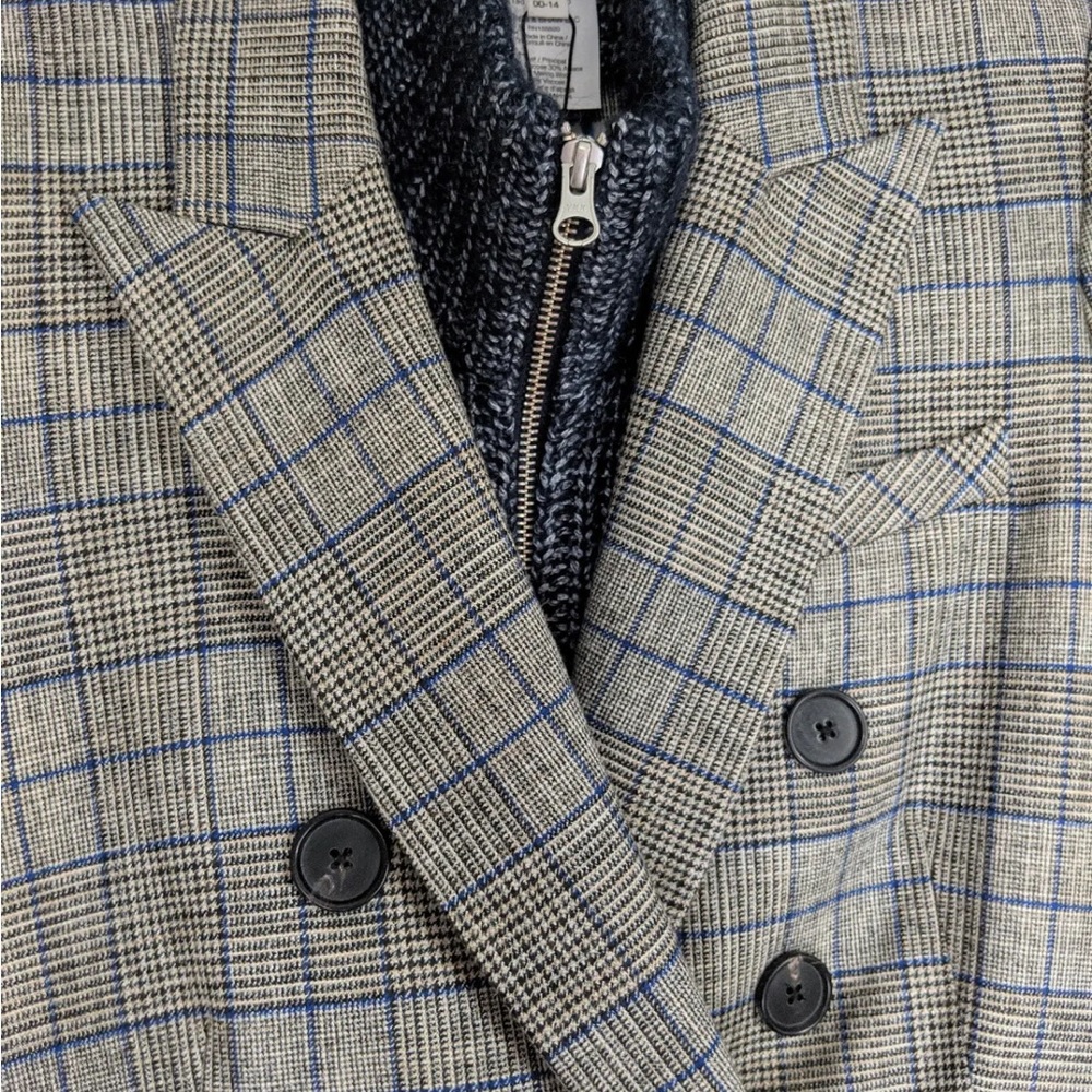 $698 Veronica Beard Gray/Grey Plaid Miller Dickey Blazer Jacket - Size 0 - Picture 9 of 16